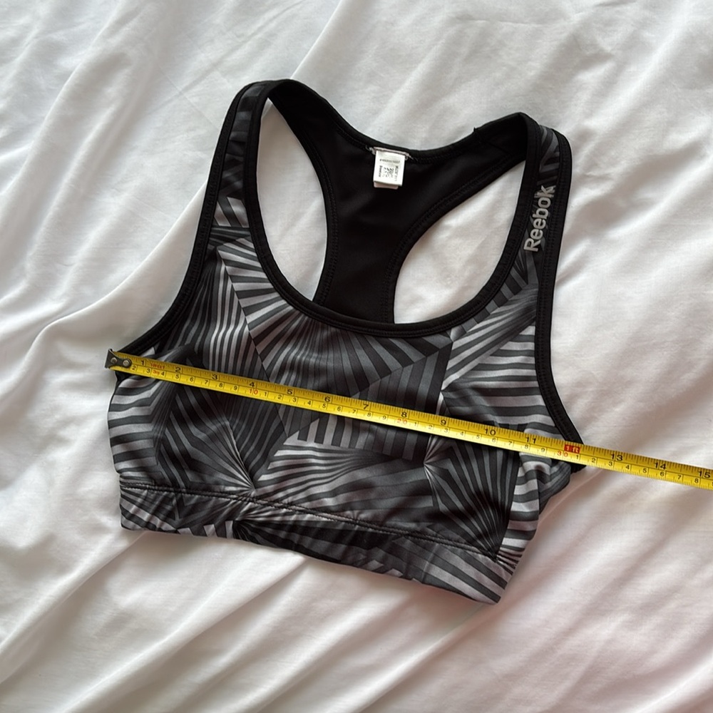 Reebok Black and Gray Geometric Sports Bra - Picture 4 of 5
